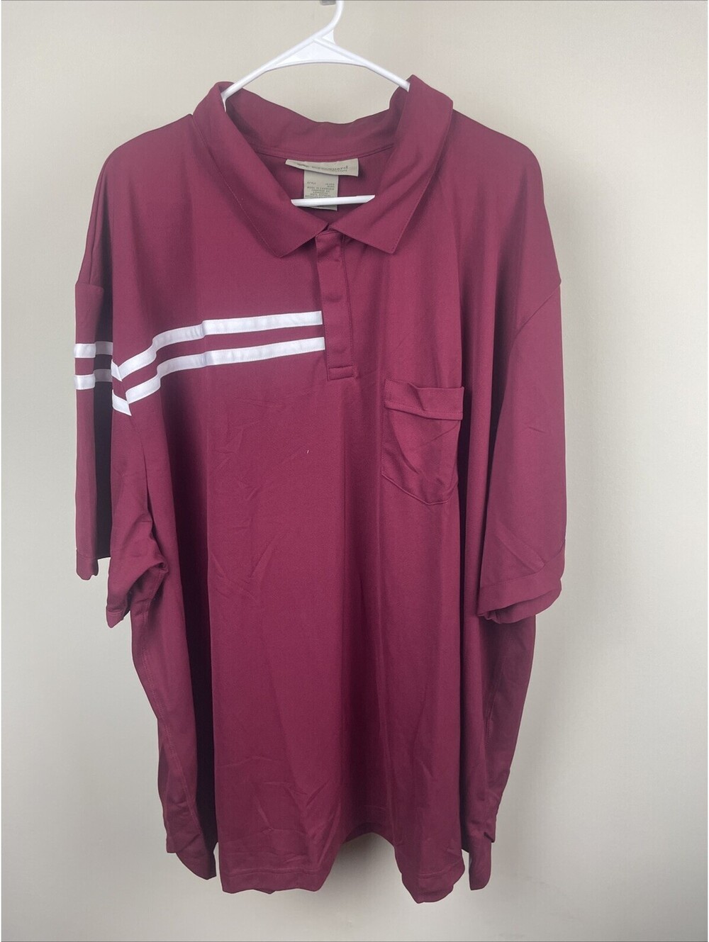 WearGuard Eco Guard  Men's Polo Shirt Size 5XL Burgundy Performance Polyester